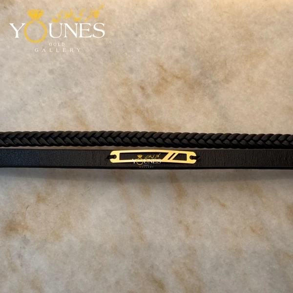 دستبند طلا چرم مردانه L185